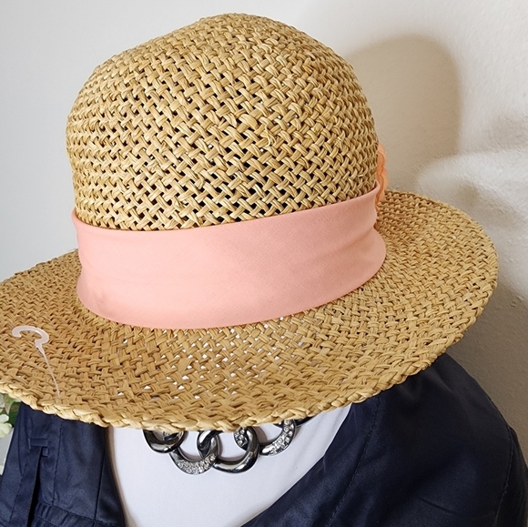 Woven Derby Bowler Hat Rollable Rim 1970s Vintage Tea Party Summer Cloche main image 7